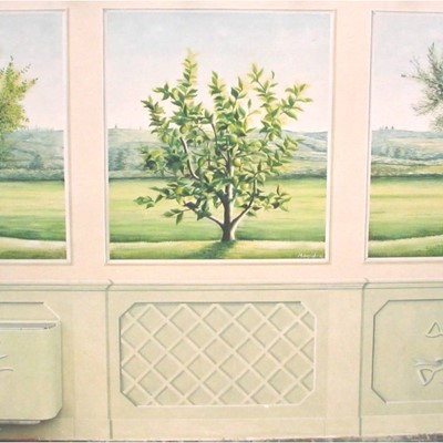 dipinto su parete in una veranda in giardino villa privataColognola ai Colli (VR)